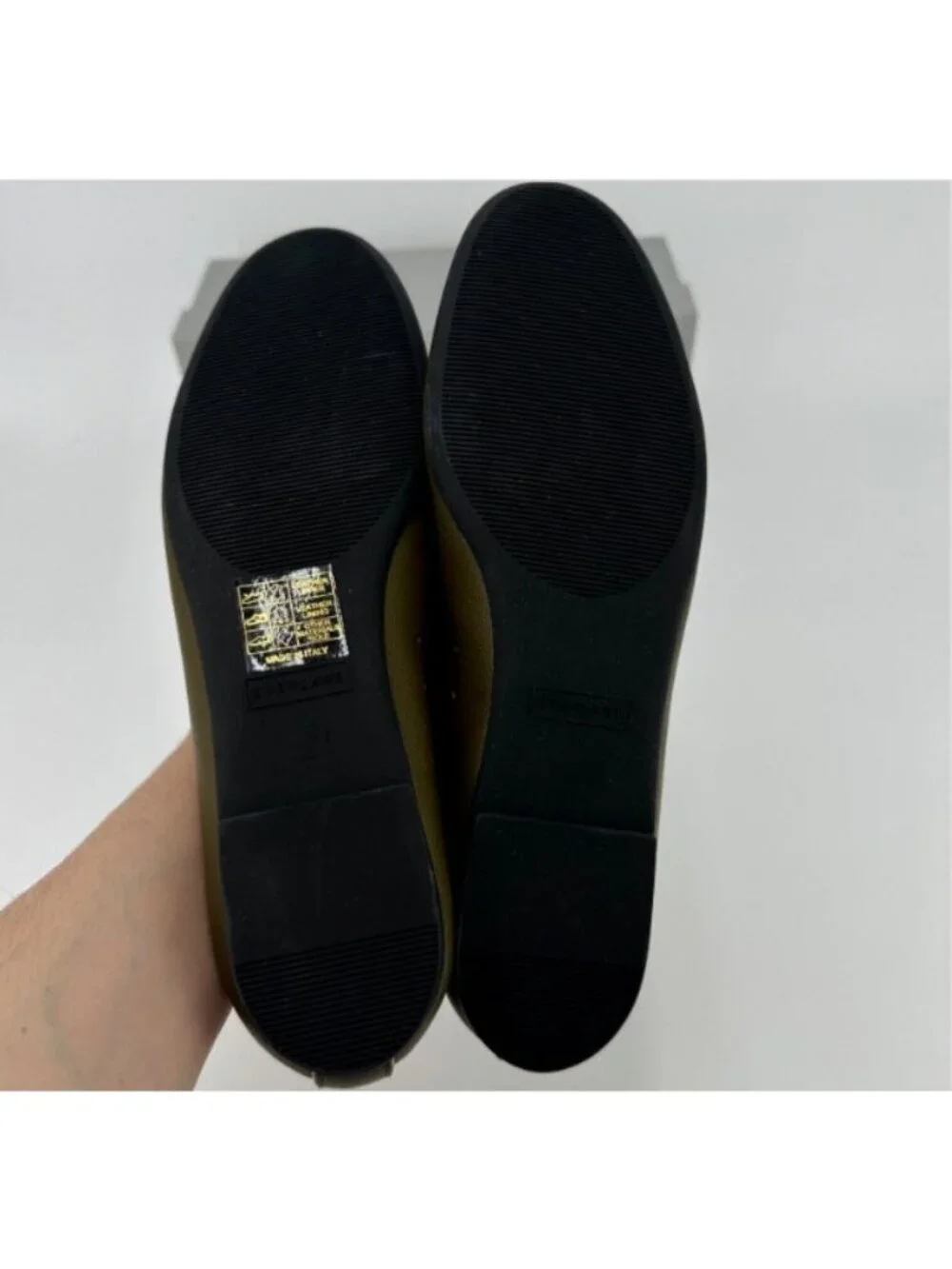 Everlane The Italian Leather Day Glove Flats in Birch Green 6.5 Women's Career